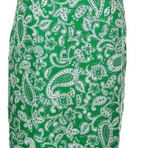 Boden Green Paisley Skirt